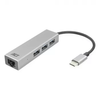 USB-C hub ACT AC7055 3x USB-A Gigabit Ethernet