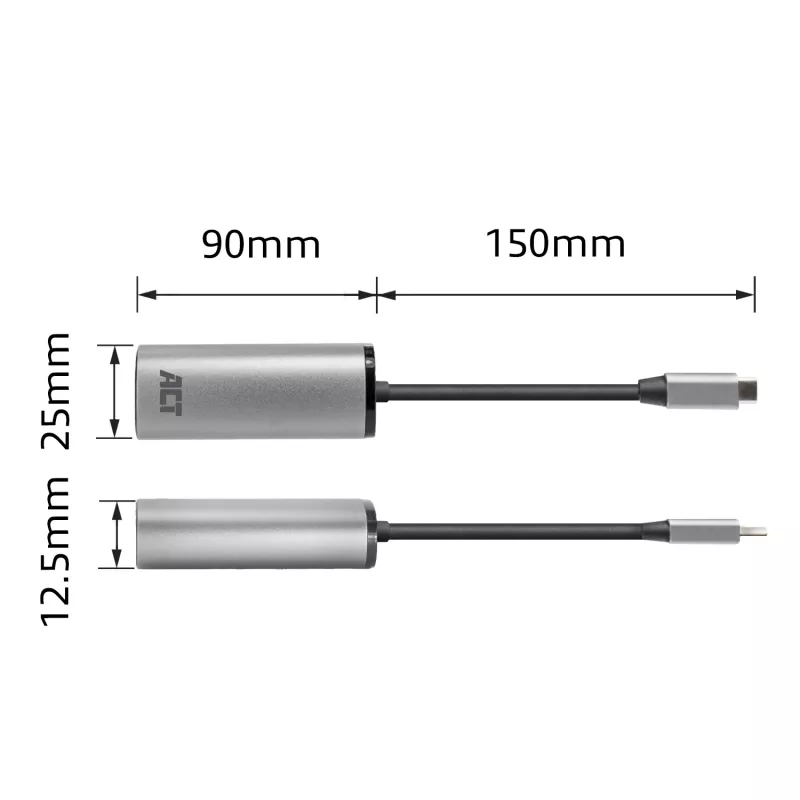 USB Hub ACT AC7081 Type-C 2500 Mbit/s hliník