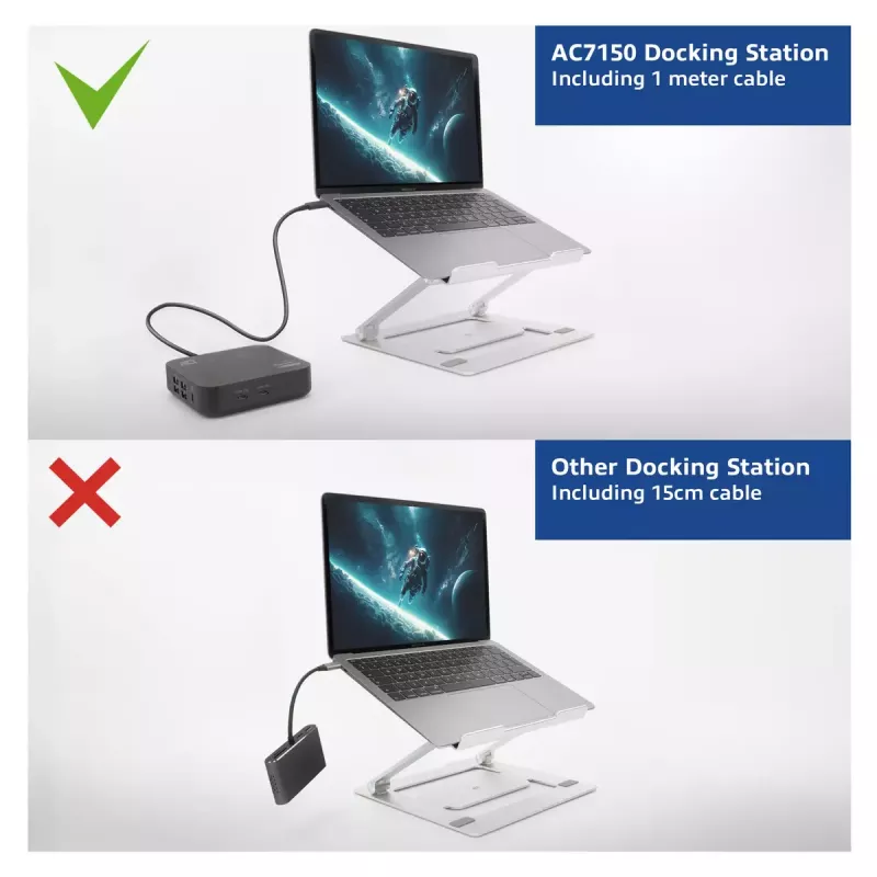 ACT Univerzálna USB-C dokovacia stanica 4K, pre 2 HDMI/DisplayPort monitory, DisplayLink, kompaktný dizajn