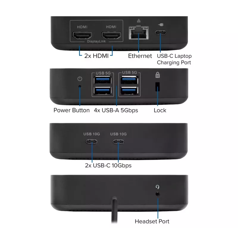 ACT Univerzálna USB-C dokovacia stanica 4K, pre 2 HDMI/DisplayPort monitory, DisplayLink, kompaktný dizajn