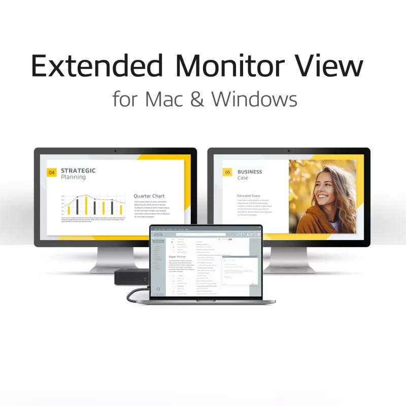 ACT USB-C dokovacia stanica 4K, pre 2 HDMI alebo DisplayPort monitory, DisplayLink