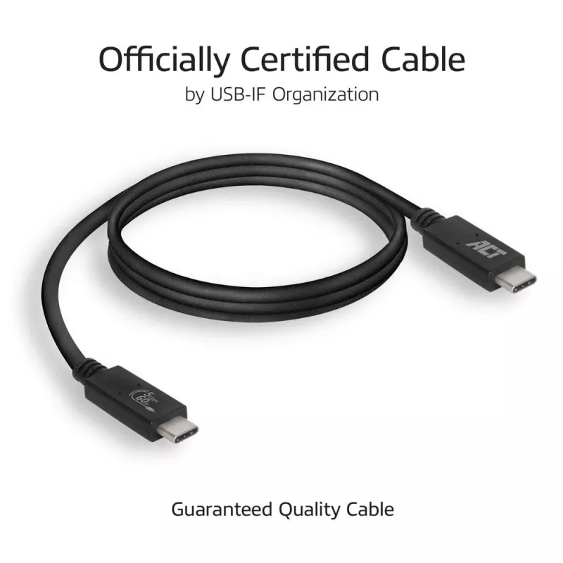 ACT USB 3.0 kábel USB-C USB-IF certifikovaný 2 metre 5 Gbit/s