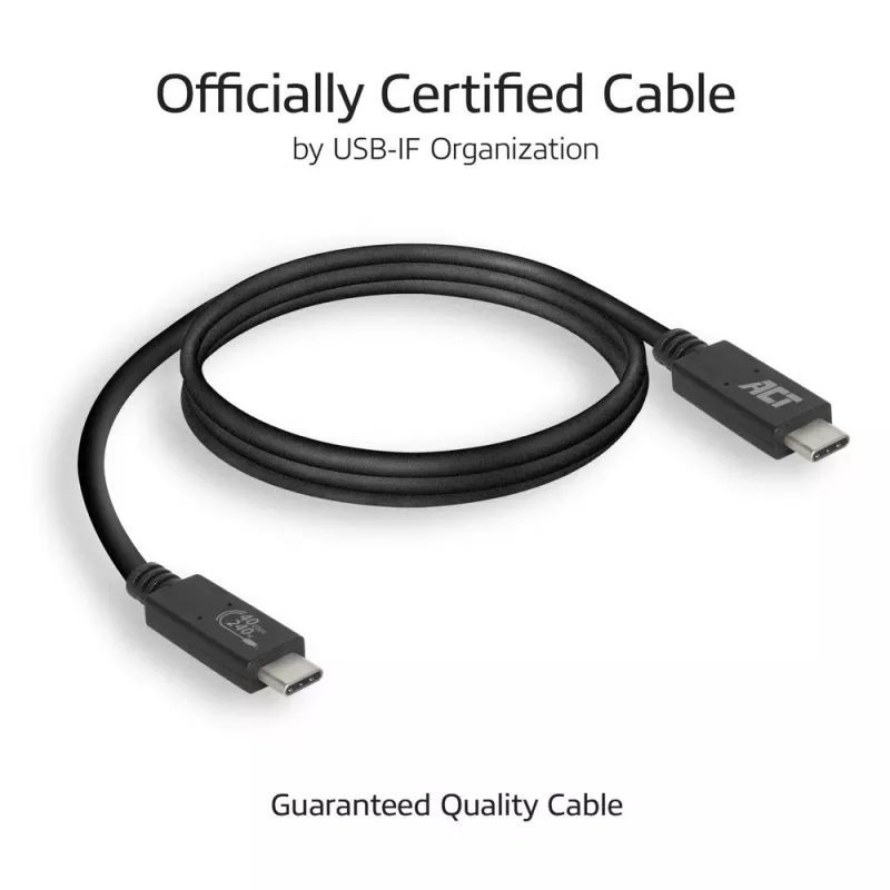ACT USB4® 40Gbps 240W USB Type-C® kábel, USB-IF certifikovaný, 0,8 metra