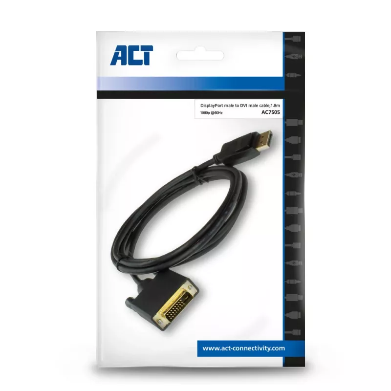 DisplayPort na DVI adaptérový kábel ACT AC7505 1,8 m