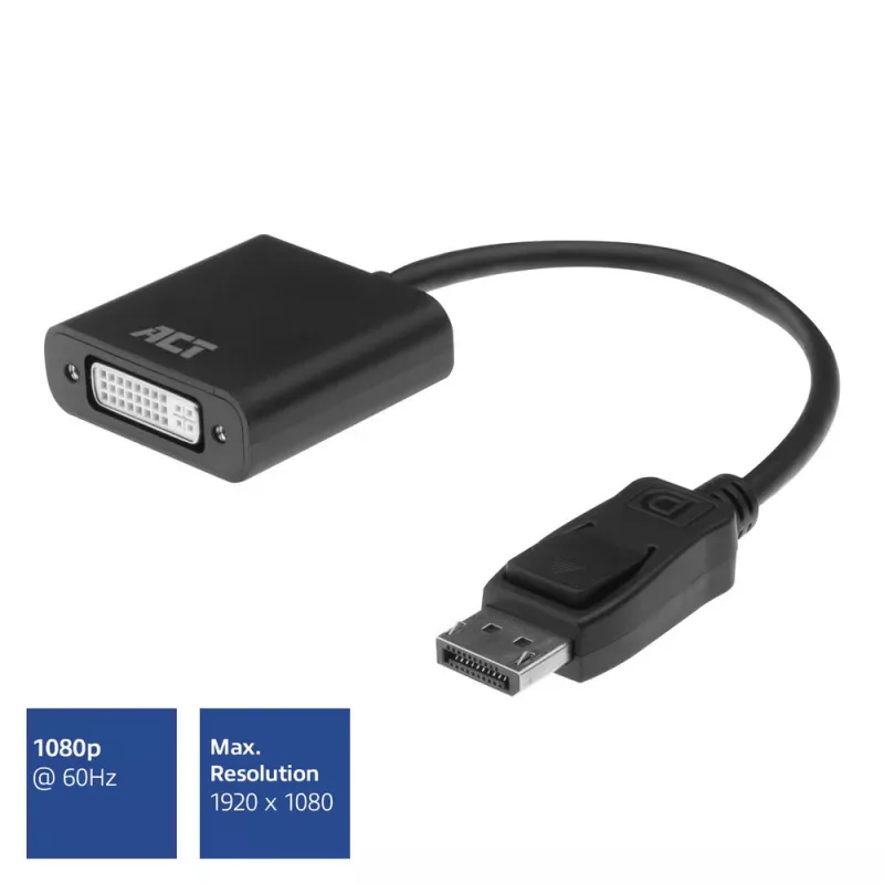 ACT DisplayPort konektor samec na DVI konektor samica adaptér 0,15 m AC7510