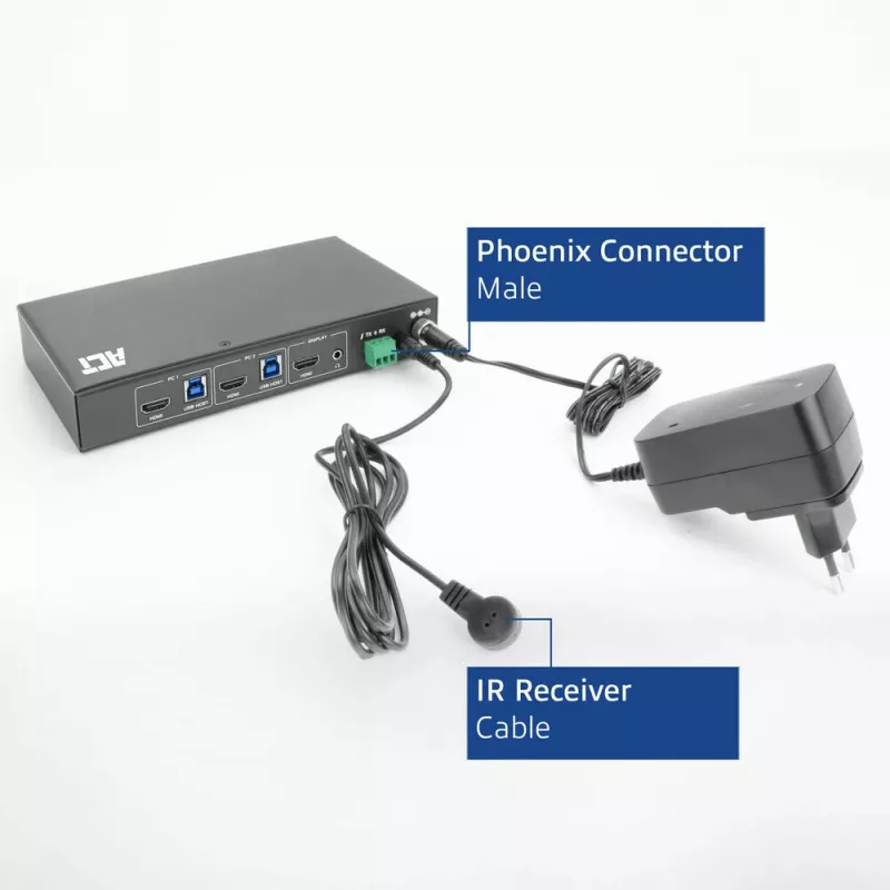 ACT 2-portový HDMI 4K@60Hz KVM switch, USB 3.2 Gen1 (USB 3.0)