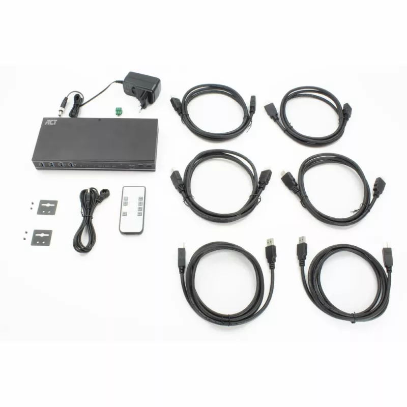 ACT 2-portový Dual HDMI 4K@60Hz KVM switch, USB 3.2 Gen1 (USB 3.0)