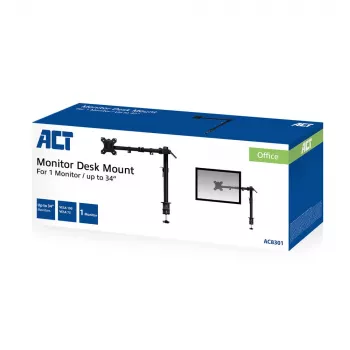 ACT rameno na jeden monitor svorka/prevlečná montáž 8 kg 10-32 palcov