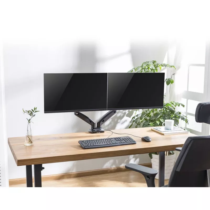 ACT plynová pružina rameno na dva monitory Office svorka/prevlečná montáž 18 kg