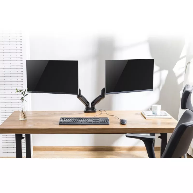 ACT plynová pružina rameno na dva monitory Office svorka/prevlečná montáž 18 kg