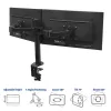 ACT rameno na dva monitory Office Solid Pro – svorka/prevlečná montáž – 12 kg – 10–32 palcov