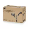 ACT AC8341 rameno pre jeden monitor s držiakom na notebook Office Premium, plynová pružina, montáž na stĺp