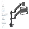 ACT AC8341 rameno pre jeden monitor s držiakom na notebook Office Premium, plynová pružina, montáž na stĺp