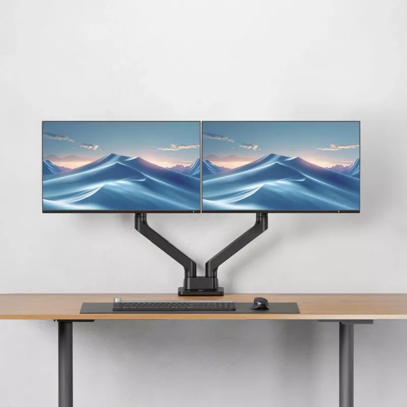 ACT AC8342 rameno pre dva monitory Office Premium, plynová pružina, 2 monitory