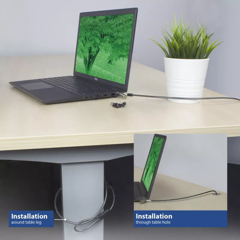 ACT Wedge bezpečnostný zámok na notebook s kľúčmi kovový 2 m kábel