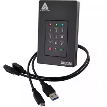HDD Apricorn 2 TB USB Type-A na USB Type-C Aegis Fortress L3