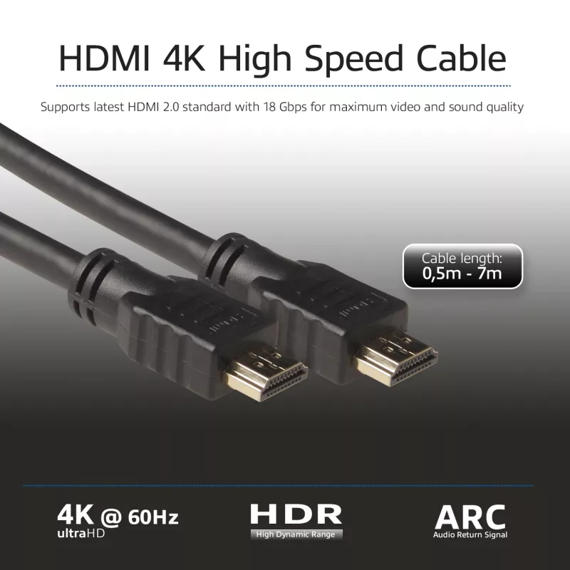ACT 3 metre High-Speed kábel v2.0 HDMI-A konektor samec – HDMI-A konektor samec (AWG30)