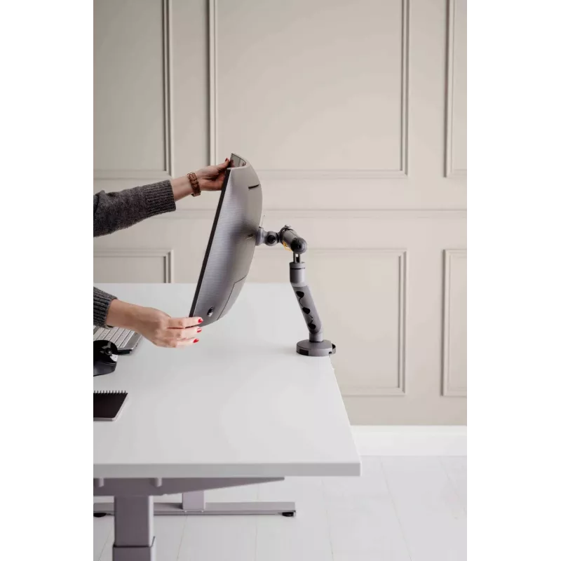 BakkerElkhuizen BE Flexible Single BNEBFSDG rameno monitora, stolové, mechanická pružina, do 88,9 cm (35 palcov), hliník/oceľ, tmavosivé