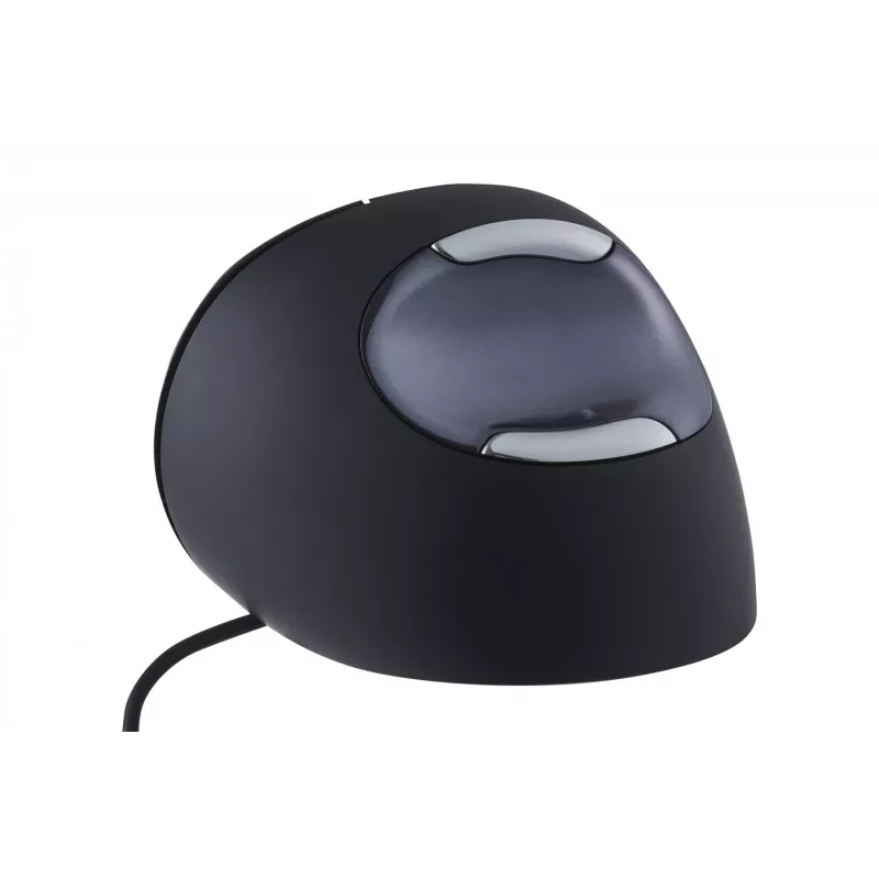BakkerElkhuizen Evoluent D Large, pravá ruka, vertikálny dizajn, laser, USB Type-A, 3200 DPI, čierna, sivá, strieborná