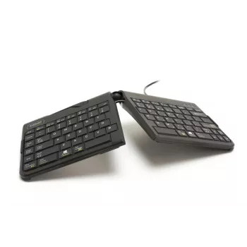 BakkerElkhuizen Goldtouch Travel Go2 káblová DE Qwertz, mini, káblová, USB, scissor spínače, QWERTZ, čierna