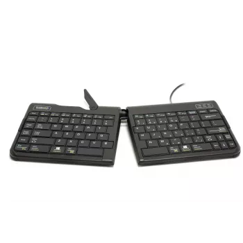 BakkerElkhuizen Goldtouch Travel Go2 káblová DE Qwertz, mini, káblová, USB, scissor spínače, QWERTZ, čierna