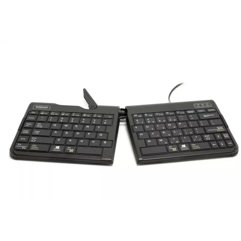 BakkerElkhuizen Goldtouch Travel Go2 káblová DE Qwertz, mini, káblová, USB, scissor spínače, QWERTZ, čierna