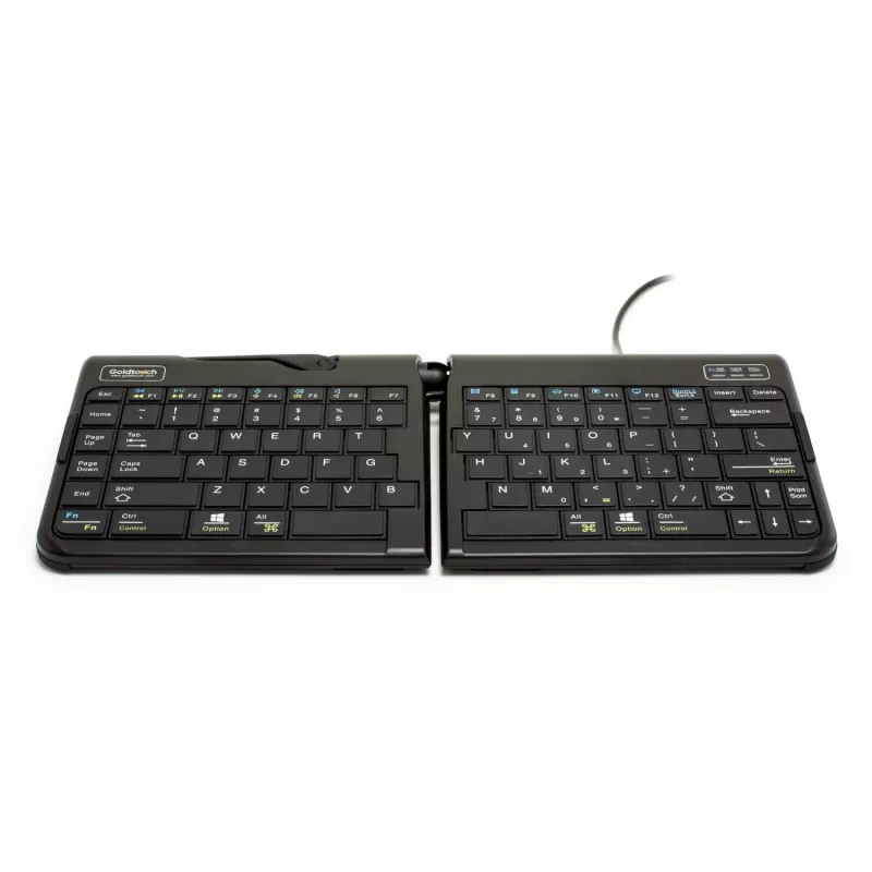 BakkerElkhuizen Goldtouch Travel Go2 káblová DE Qwertz, mini, káblová, USB, scissor spínače, QWERTZ, čierna