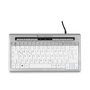 BakkerElkhuizen S-Board 840 DE Qwertz, Tenkeyless (80 - 87%), káblová, USB, scissor spínače, QWERTZ, svetlosivá, biela