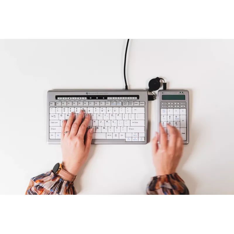 BakkerElkhuizen S-board 840 Numeric klávesnica, USB, PC, 1,2 m, svetlosivá, biela