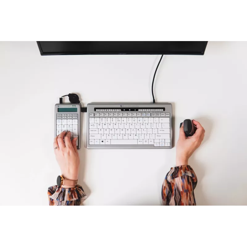 BakkerElkhuizen S-board 840 Numeric klávesnica, USB, PC, 1,2 m, svetlosivá, biela