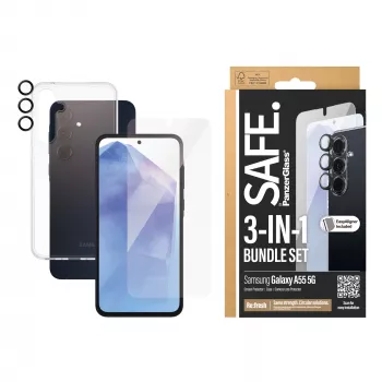 Ochranný balík PanzerGlass Samsung Galaxy A55 5G odolný proti poškriabaniu a nárazom
