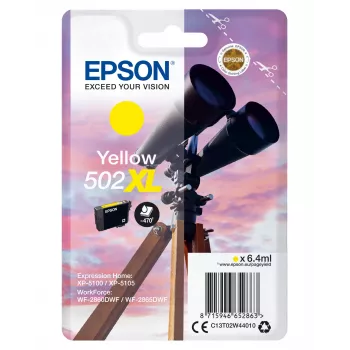Epson samostatné balenie žltá 502XL atrament, vysoká (XL) výťažnosť, žltá, pigmentový atrament, 6,4 ml, 1 kus, 470 strán