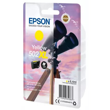 Epson samostatné balenie žltá 502XL atrament, vysoká (XL) výťažnosť, žltá, pigmentový atrament, 6,4 ml, 1 kus, 470 strán