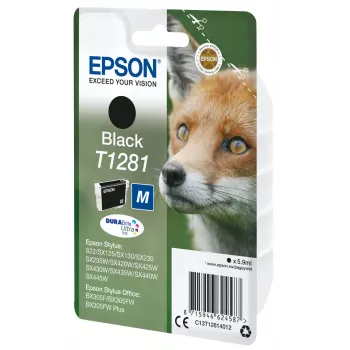 Epson Fox samostatné balenie čierna T1281 DURABrite Ultra atrament, čierna, pigmentový atrament, 5,9 ml, 1 kus