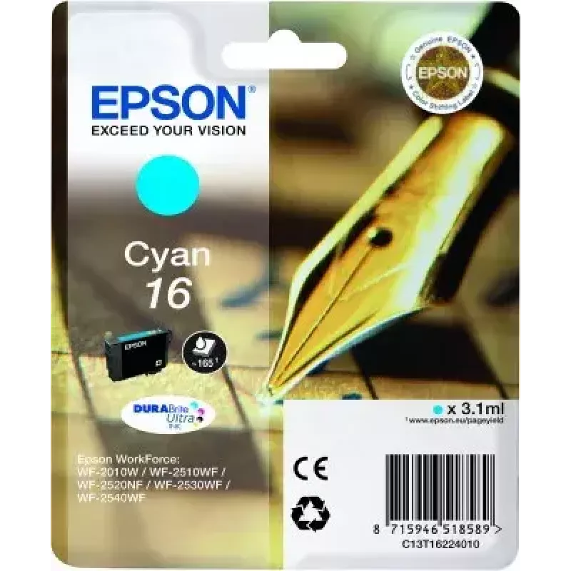 Atramentová kazeta Epson C13T16224010 DURABrite Ultra azúrová samostatné balenie štandardný výnos
