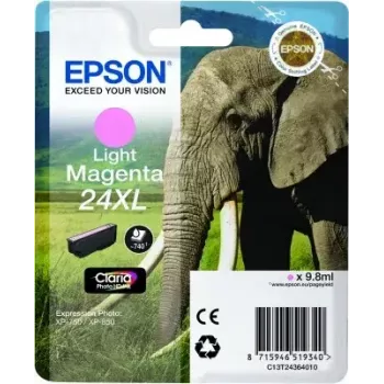 Atramentová kazeta Epson Elephant samostatné balenie svetlo purpurová 24XL Claria Photo HD (samostatná, pigmentová, svetlo purpurová)