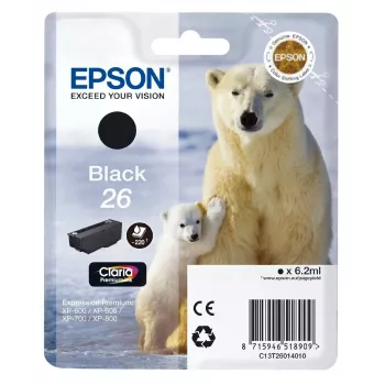 Epson Polar bear samostatné balenie čierna 26 Claria Premium Ink, čierna, pigmentový atrament, 1 ks
