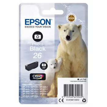 Epson Polar bear samostatné balenie foto čierna 26 Claria Premium Ink