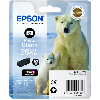 Epson Polar bear samostatné balenie foto čierna 26XL Claria Premium Ink