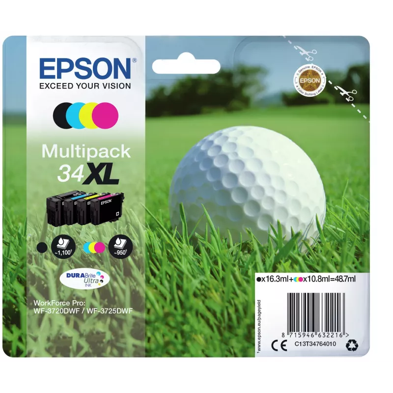 Epson Golf ball multibalanie 4 farby 34XL DURABrite Ultra atrament