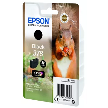Epson Squirrel jednobalenie čierna 378 Claria Photo HD atrament, štandardná výťažnosť, čierna, pigmentový atrament, 5,5 ml, 1 ks, 240 strán