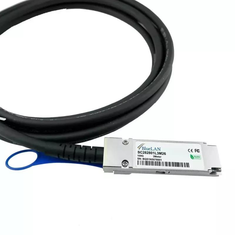 DAC kábel BlueOptics CAB-Q-Q-100G-3M-BL QSFP28 3m