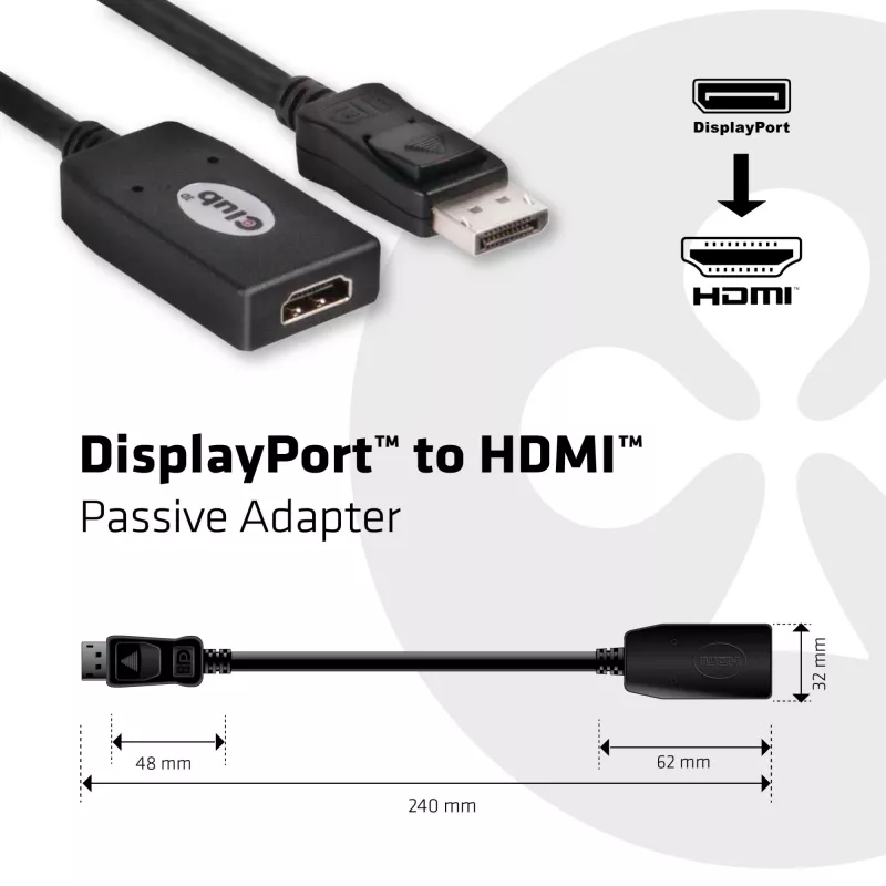 DisplayPort na HDMI pasívny adaptér CLUB3D CAC-1001