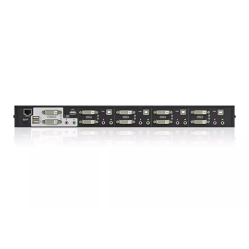 ATEN 4-port USB DVI Dual-View KVM prepínač s audio a USB 2.0 hubom (KVM kábel v balení)