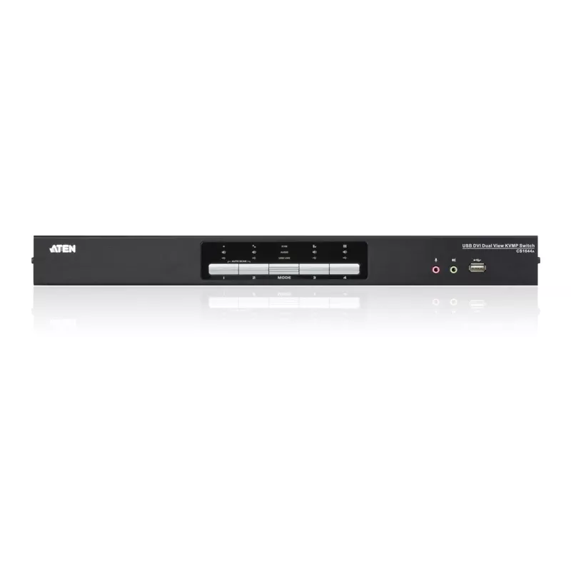 ATEN 4-port USB DVI Dual-View KVM prepínač s audio a USB 2.0 hubom (KVM kábel v balení)