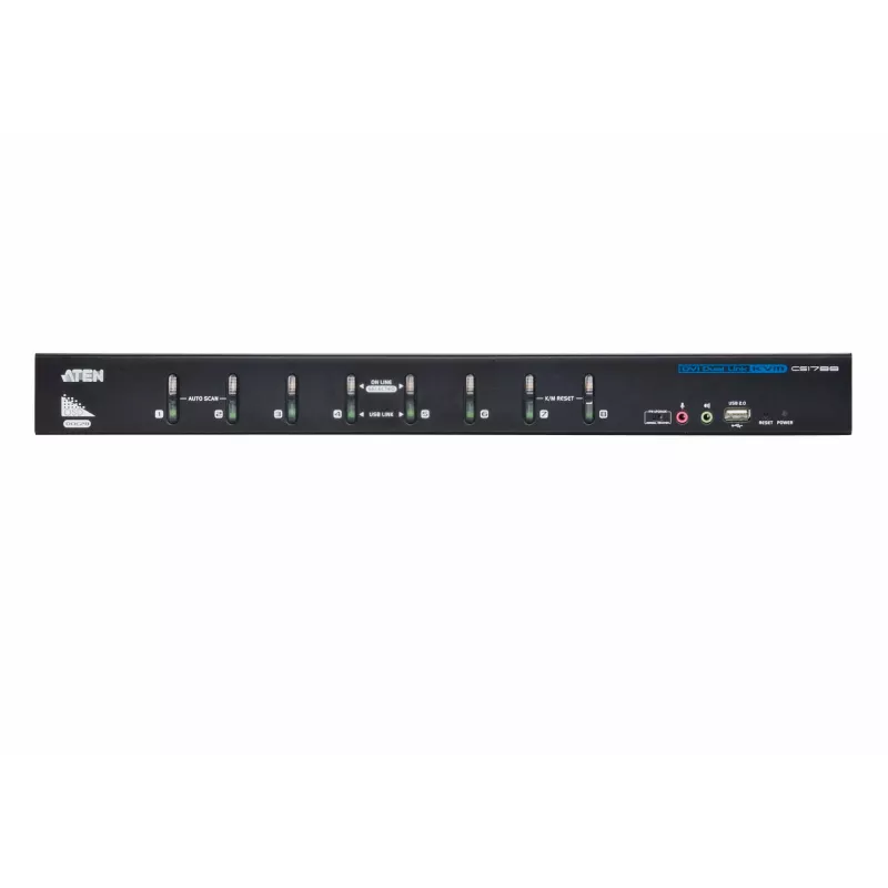 ATEN 8-port USB DVI Dual-Link KVM prepínač s audio