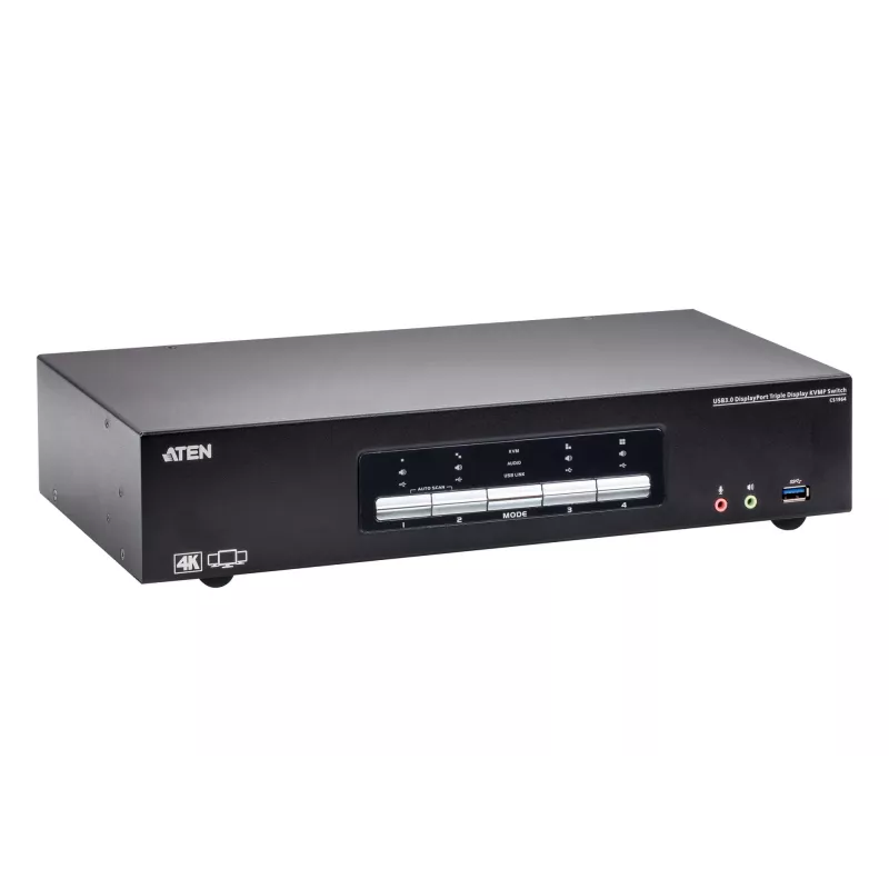 KVMP prepínač ATEN 4P USB3.0 4K DP TRIPLE VIEW