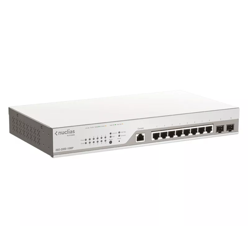 D-Link DBS-2000-10MP/E sieťový switch Managed L2 Gigabit Ethernet (10/100/1000) Power over Ethernet (PoE) sivá