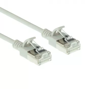 ACT sivá 1 meter LSZH U/FTP CAT6A slimline patch kábel do dátového centra bez zaistenia s RJ45 konektormi