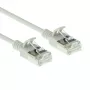 ACT sivá 2 metre LSZH U/FTP CAT6A slimline patch kábel do dátového centra bez zaistenia s RJ45 konektormi